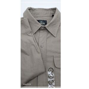RedHead Mens L Brown Long Sleeve Button‎ Down Shirt Casual Work Utility Outdoors
